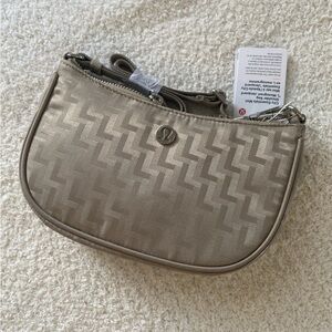 lululemon athletica Metallic Taupe Chevron Crossbody Bag